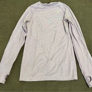 Gymshark Women’s Seamless Long Sleeve Top in Lilac Medium